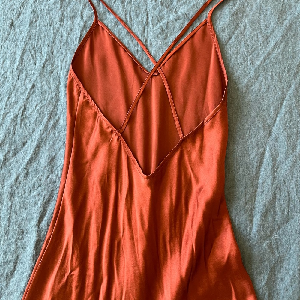 Elegant Orange Slip Dress